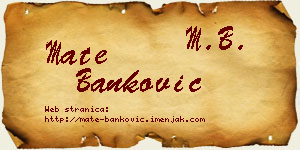 Mate Banković vizit kartica
